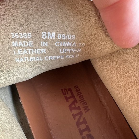 Clarks Wallabees 35385 Tan Leather Suede Chukka Boots Women’s Size 8 Gum Soles - Picture 7 of 10